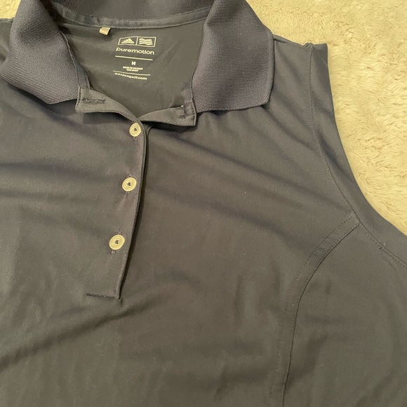 Adidas Golf Puremotion Black Sleeveless collared Top Size M - Picture 6 of 7